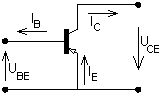 Označení proudů a napětí tranzistoru PNP v zapojení se společným emitorem