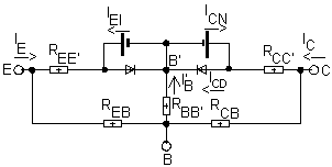 Úplný náhradní obvod tranzistoru