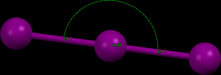 Struktura trijodidového aniontu